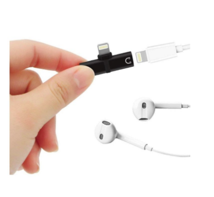 2-In-1 Lightning Earphone And Charger Connector With Pouch 2-In-1 Lightning Earphone And Charger Connector With Pouch